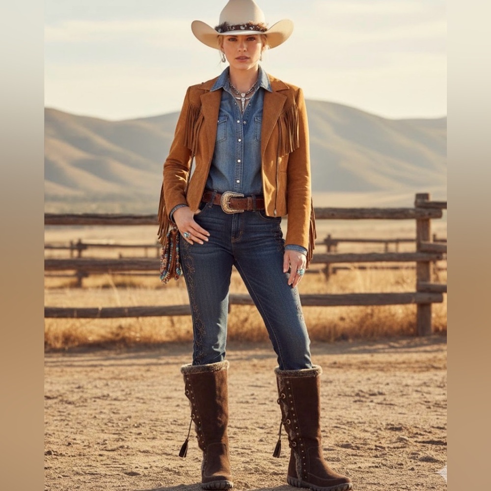 BUCCO CAPENSIS Noeles Brown SIDE ZIP KNEE HIGH BOOTS FAUX FUR TRIM Sz  10